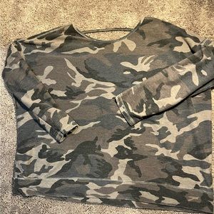 Cute Camo Top with Open Back